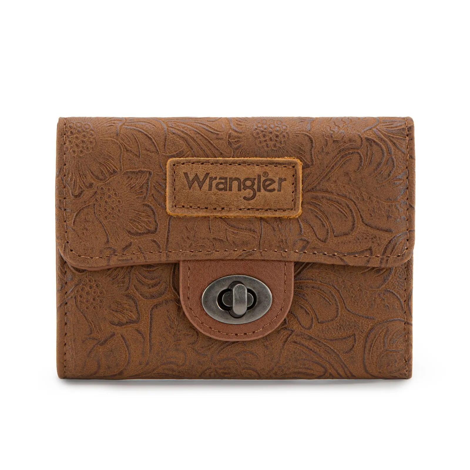 Wrangler Small Wallets for Women Minimalist Bifold Card Cases & Money Organizers with Zipper Coin Pocket