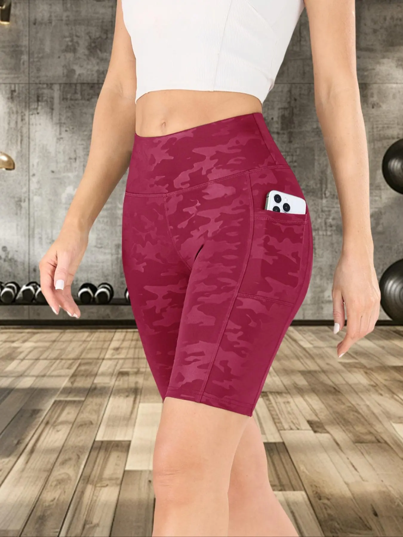 Women's Plain High Waist Sports Short Leggings, Breathable Comfortable Sporty Skinny Shorts, High Stretch Yoga Leggings, Ladies Sportswear for Indoor Outdoor Wear, Breathable Sporty Bottoms, Elastic Sporty Shorts