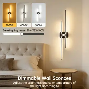 Minimalist Long Wall Sconce, LED Wall Lamp, Led Atmosphere Lamp, Assembly Required, 31.5/39.37 Inches For Living Room TV Backdrop, Grid Wall Sconces, Bedroom Bedside Lamps, Creative Indoor Lighting Fixtures