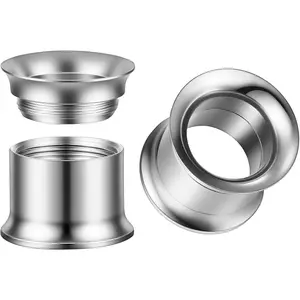 Surigcal Stainless Steel Ear Gauges Tunnels - Internally Threaded Plugs For Ears - Internally Threaded Ear Gauges For Men Women - Double Flare Internal Thread Screw-Fit Gauge Flesh Tunnel Earrings