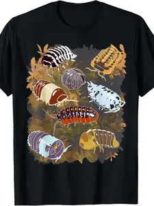 Unisex Heavyweight Isopod Collection Retro Isopod Creature Graphic T-Shirt - Pure Short Sleeve Round Neck Tee with Isopod Design, All-Season Casual Wear for Men & Women