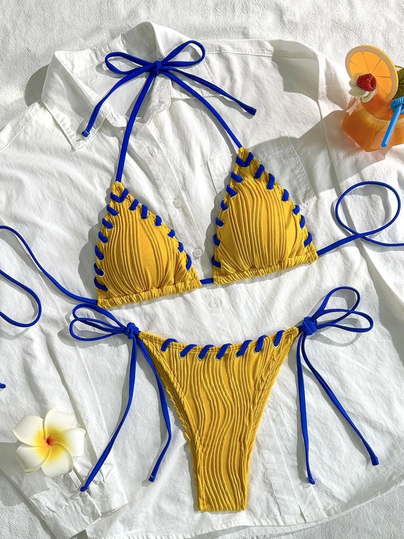 Women's Sexy Solid Color Bikini Strapless Triangle Panties, European Style Beach Vacation Swimwear, Casual Swimsuit, Bikini Sets, Fitted Triangle Swimwear