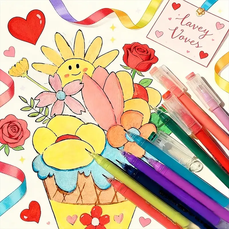 Morandi Color Handwriting Pen Set, Large Capacity Art Markers & Neutral Pens, Gel Pens, Vibrant Planner Supplies, Valentine's Day Notes, Holiday Journaling