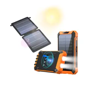 36000mAh Solar Power Bank unlimited charging collection, including 10W solar charging panel and mobile phone charging cable
