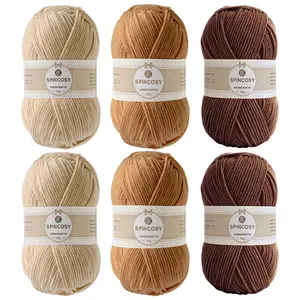 6-Pack Multicolor Acrylic Yarn, 50g Per Ball, Soft and Skin-Friendly, Ideal for Knitting Summer Clothes and Hats, DIY Gifts, Outdoor Activities