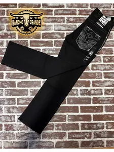 Ace- P-1410 Men's Western Cowboy Jeans Straight Fit / Pantalon Vaquero para Hombre Diseno Moderno