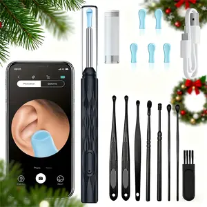 Visual Earwax Cleaning Tool with Endoscope, Earwax Removal Tool, Home Daily Cleaning Ear Tool, Equipped with 8 Different Styles of Ear Cleaning Tools + 5 Replacement Spoons, Birthday Gift, Halloween, Christmas Gift