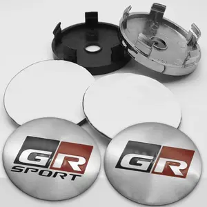 4pcs 60mm Car Styling Vehicle Exterior Decoration Wheel Center Hub Caps Rim Cover Emblem Badge For Toyota GR Sport Corolla C-HR Rav4 Avensis Yaris Prius Auris Camry Auto Accessories