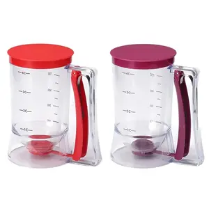 Handheld batter dispenser, dispenser funnel, cake mixing ball, funnel batter measuring cup, pastry dough dispenser with graduated measurements