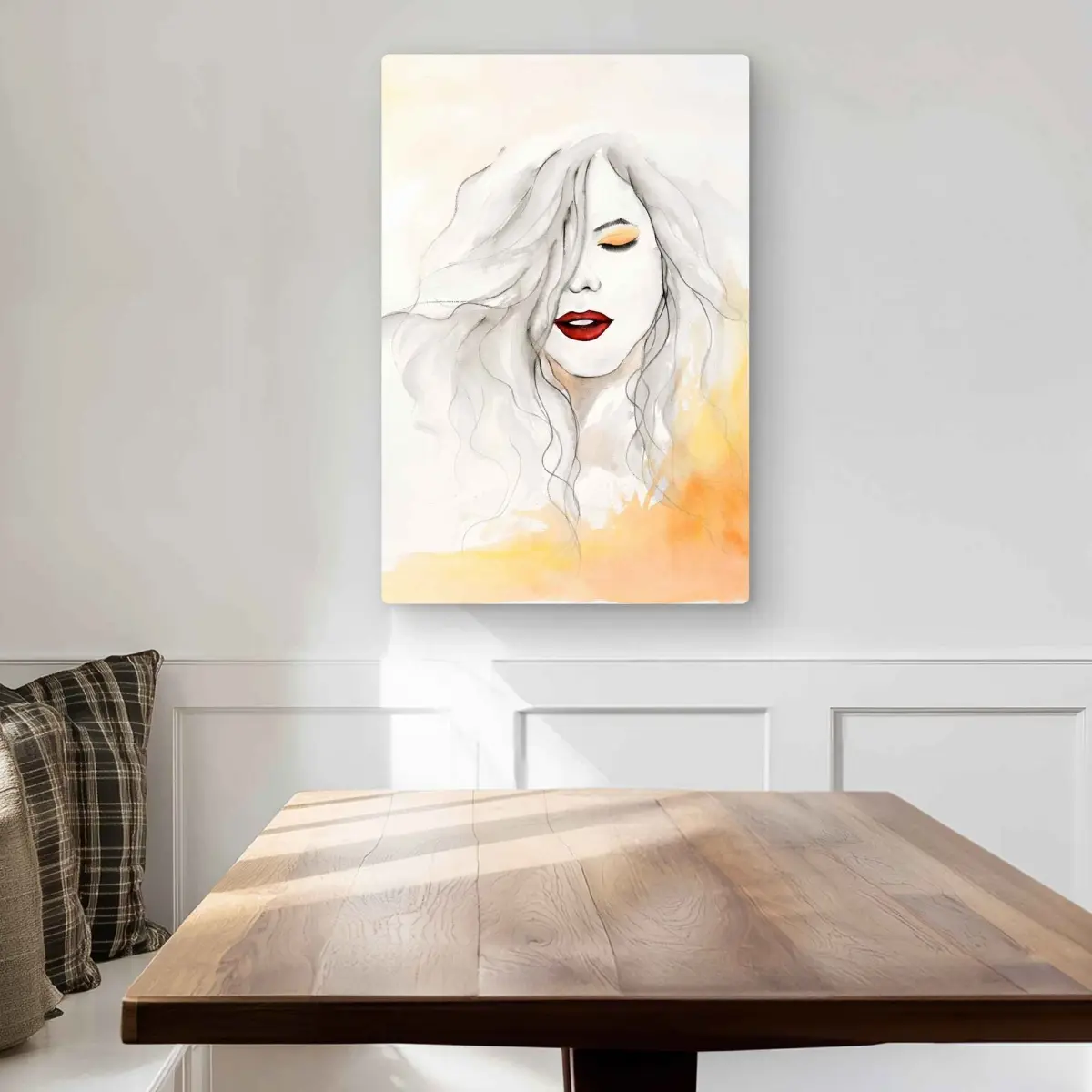 Begin Home Decor C1MP2030HCSP1T 20 x 30 in. Woman with Red Lips - Romantic Metal Print Wall Art for Home Decor