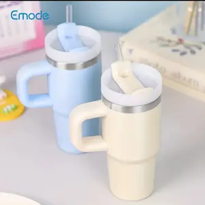 Emode 14oz Stainless Steel Insulated Tumbler with Lid & Straw - BPA-Free, Shatterproof, Perfect for All Seasons - Drinkware, Flasks