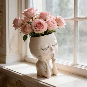 Cute Resin Succulent Planter Pot, Lightweight Durable Design, Perfect for Indoor and Outdoor Plants, Flower Pots & Planters