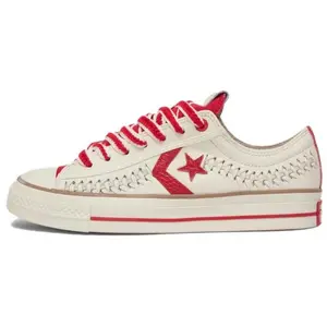 Converse Star Player 76 Low-Top Sneakers for Men and Women in Beige Red, Comfortable, Versatile, Slip-Resistant, and Durable Trending Shoes, House White Official Shoes to Get / Maison Mihara