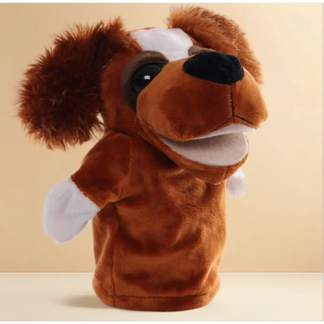 Plush Dog Hand Puppets with Open Mouth, Animals & Nature Themed Kids’ Toys for Imaginative Pretend Play & Storytelling (Party Bags Gifts, Home Festive Supplies)