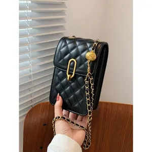 Women'sFashionQuiltedChainStrapSquareBag,SolidColorRhombusEmbossedChicChainCrossbodyBag,All-matchCommuterBagforWork&DailyUsed,DailyClothingDecor