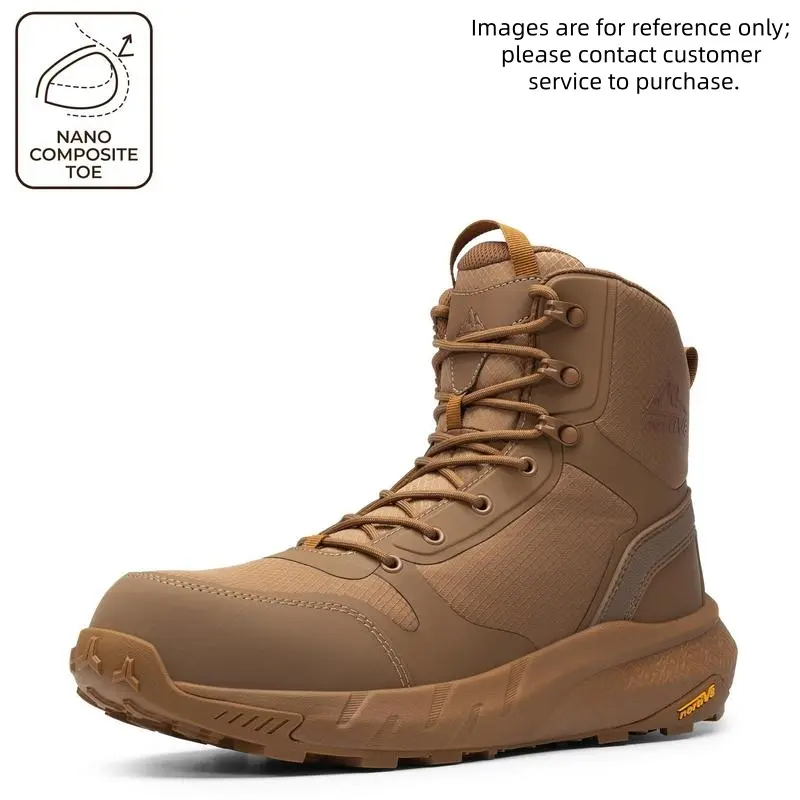 Men's Nano Composite Toe Work Safety Boots, Nylon Cuban Lace-Up with Side Zipper, All-Season Round Toe Warehouse Carpenter Footwear, Outdoor Closed Shoes summervibes tiktokshop tiktokshopbacktoschool
