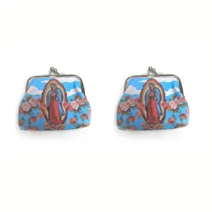 2-Piece Mary Lock Closure Jewelry Storage Pouch, Vintage Antique Women's Coin Purse, Bible and Prayer Beads Holder, Easter, Mother's Day Gift