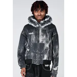 Noir Studded Zip Hoodie