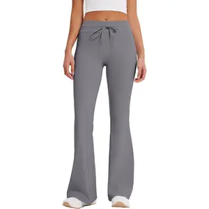 MOOSLOVER Women Bootcut Flare Yoga Pants Drawstring High Waist Pilates Leggings Stretch Butter Soft Active Pant