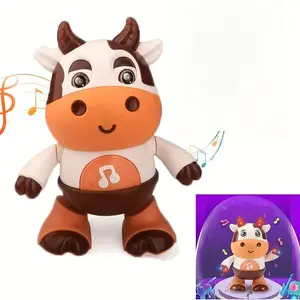 Musical Light Up Cute Dancing Cow Toy, Interactive Early Education Robot, Gift for Boys and Girls, Holiday Present