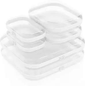 6 Pack Clear Hard Shell Zipper Cases Waterproof Dustproof Travel Organizer for Makeup Toiletries Small Items Crush-Resistant Storage Bags(2 Small, 2 Medium, 2 Large),Gifts baby
