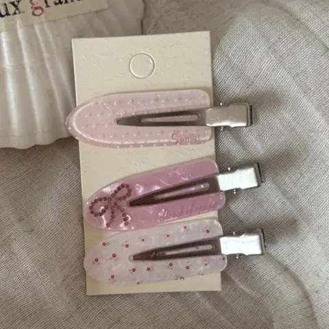 3pcs Plaid Heart Rhinestone Hair Clip Side Bangs Clip Curtain Bangs Hair Clip Cute No Trace Clip Hair Clip Headdress Set Cute Hair Clips