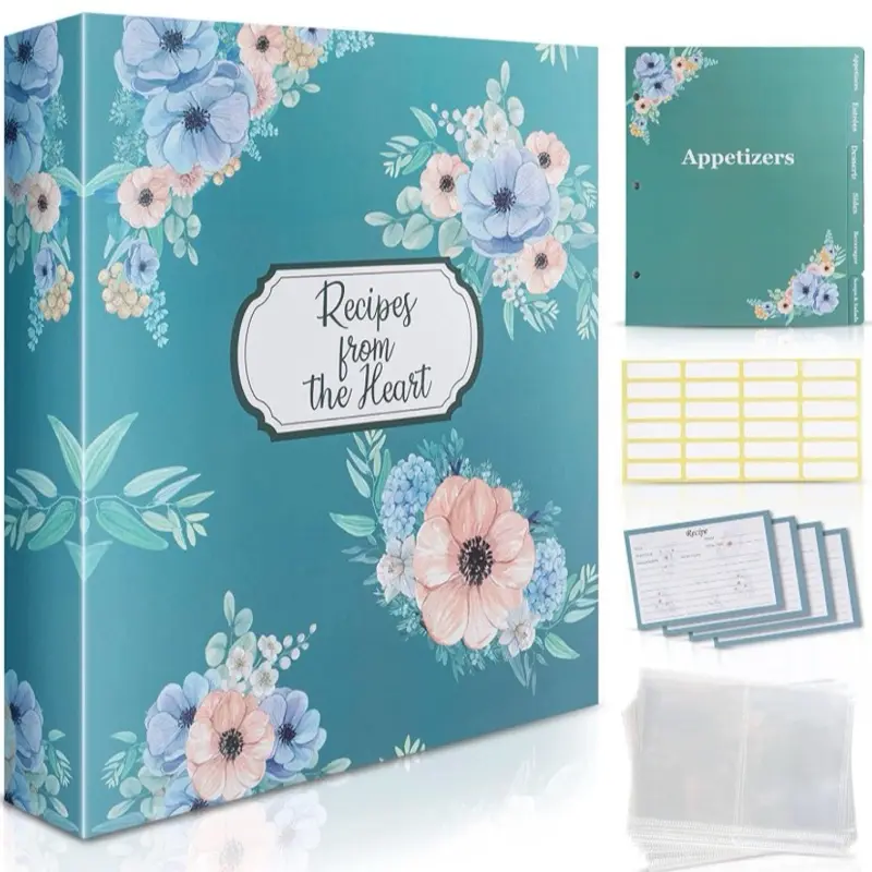 AR Kitchen Recipe Binder Premium Recipe Organizer for 4 x 6-inch Cards  Anti-Tear Recipe Card Book Holder with 50 Cards 25pcs Plastic Pockets  Included Elegant Floral Cover - TikTok Shop