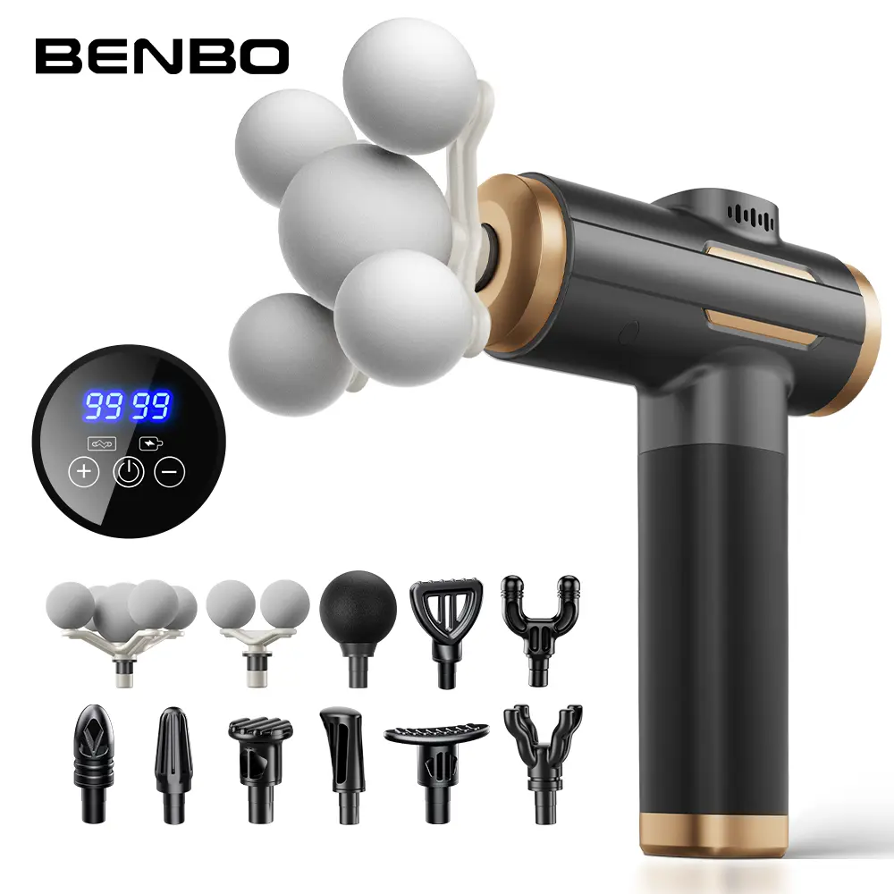Portable Handheld Deep Muscle Tissue Massage Gun - 5 Massage Balls,11 Replacement Heads, 99 Speeds, Smart Touch Screen for Neck & Full Body Relaxing | Sports & Fitness Self Care Gear #tiktokshopbacktoschool
