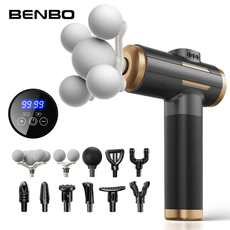Portable Handheld Deep Muscle Tissue Massage Gun - 5 Massage Balls,11 Replacement Heads, 99 Speeds, Smart Touch Screen for Neck & Full Body Relaxing | Sports & Fitness Self Care Gear #tiktokshopbacktoschool