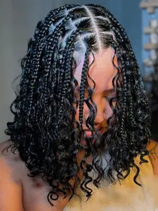 16 Inch Short Braided Wigs for Women, Gorgeous Fluffy Wigs with Baby Hair, Synthetic Braided Lace Wigs for Party, Daily Use, Afro Kinky Curly, Lace Braiding Wig, Glueless Afro Wig