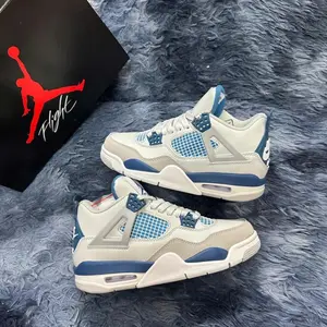 JD4 Military Mint Retro Sneakers (Blue & White) – Classic Basketball Style for Everyday Wear