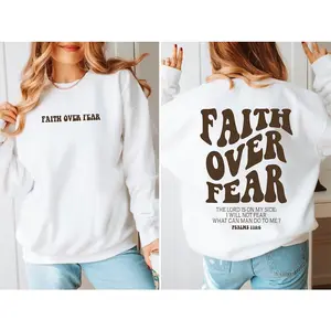 Faith Over Fear Christian Hoodie, Christian Sweatshirt, Jesus Hoodie,  Bible Verse Sweatshirt, Church Clothes, Trendy Hoodie