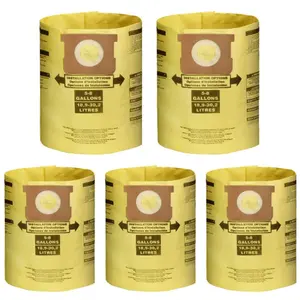5 Pack Vacuum Dust Filter Bags for 5-8 Gallon Shop Vac Wet Dry Vacuum Cleaners, 90661 906-61 9066100 90671 9067100,Etc