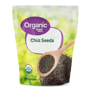 Great Value Organic Chia Seeds, 32 oz (907g) – USDA Organic, Gluten-Free, No Nuts/Soy/Dairy Fiber Grain