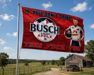Funny Busch Light Flag – If You Don’t Drink Busch Light Apple Then F*** You Banner | Frat House Decor | Man Cave Flag