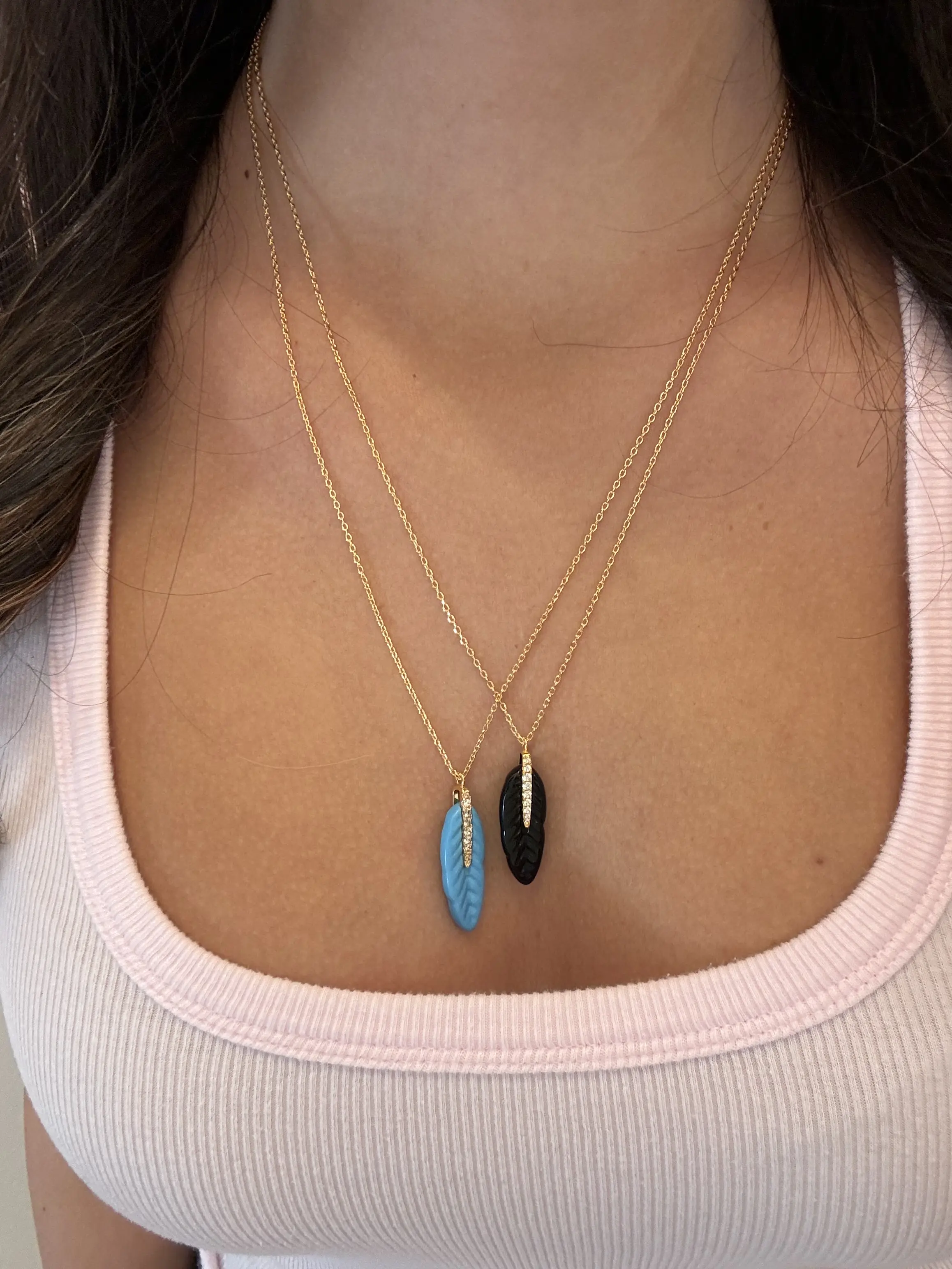 Protect Your Posse Feather Enamel Necklace