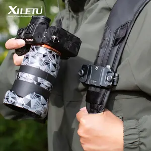 XILETU Camera Backpack Quick Release Clip, Keep Your Camera Secure & Within Reach, Aluminum Alloy Backpack Strap Mount with Dual Safety Lock for Travel Photography, DSLR & Mirrorless Cameras