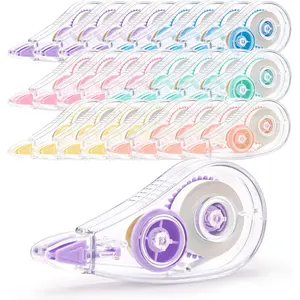 24 Pcs Colorful Core Correction Tape, 18.04 Ft White Tear-Resistant Bulk, Instant Corrections Easy To Use Applicator for School Office Note Taking Journal (Tape Width 0.2 in)