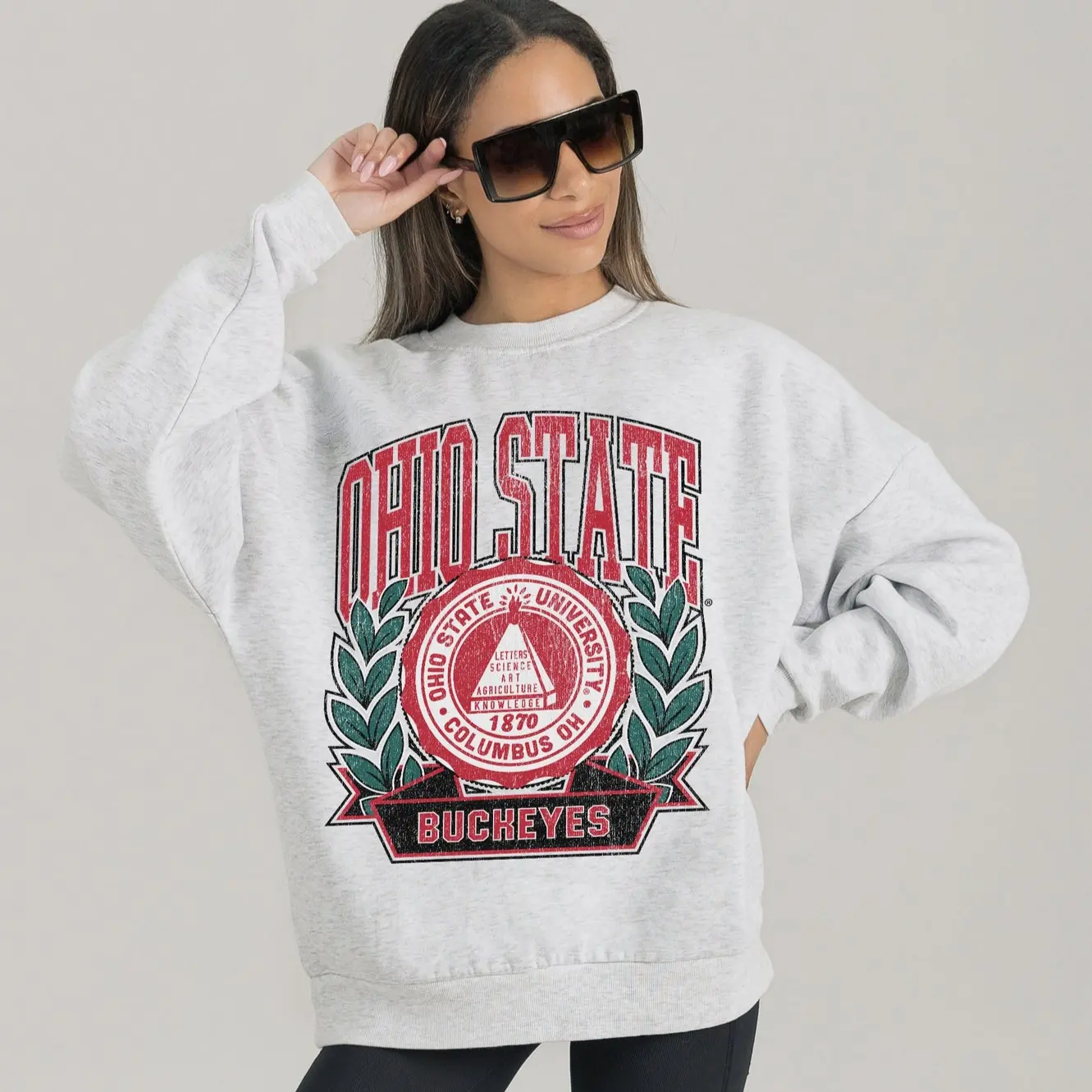 OHIO S BUCKEYES POWERHOUSE PLAY BLACK LABEL PREMIUM FLEECE CREW SWEATSHIRT