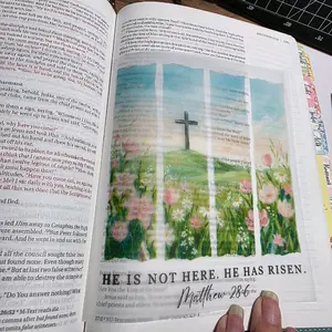 Floral easter Bible Tip-Ins Vellum set of 5 Bible Journaling Insert | loaded Bible accessories | Faith Planner Supply he is risen