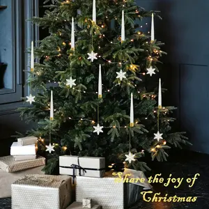 6/12 Christmas LED Floating Candles | Flameless Flickering Warm Light, Battery Powered with Crystal Ball & Hook | Christmas Tree Decorations, Suitable for Holiday Parties & Birthday Gifts, Best Gift for Family, Christmas Tree Decoration