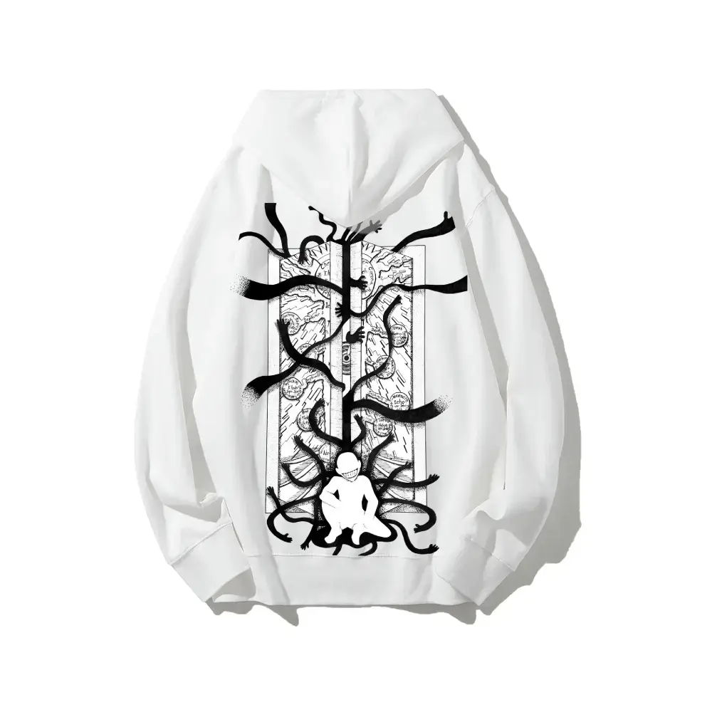 Unisex Fullmetal Alchemist Gate of Truth & Truth Entity Graphic Pullover Hoodie, Vintage Streetwear Cotton Sweatshirt, Long‑Sleeve Fall‑Winter Casual Daily Top for Otaku Anime Fans ```