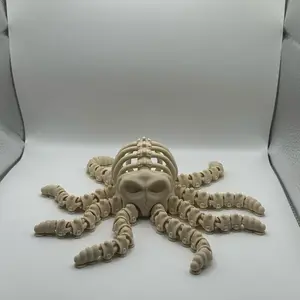 3D Printed Bone Skeleton Octopus 9”