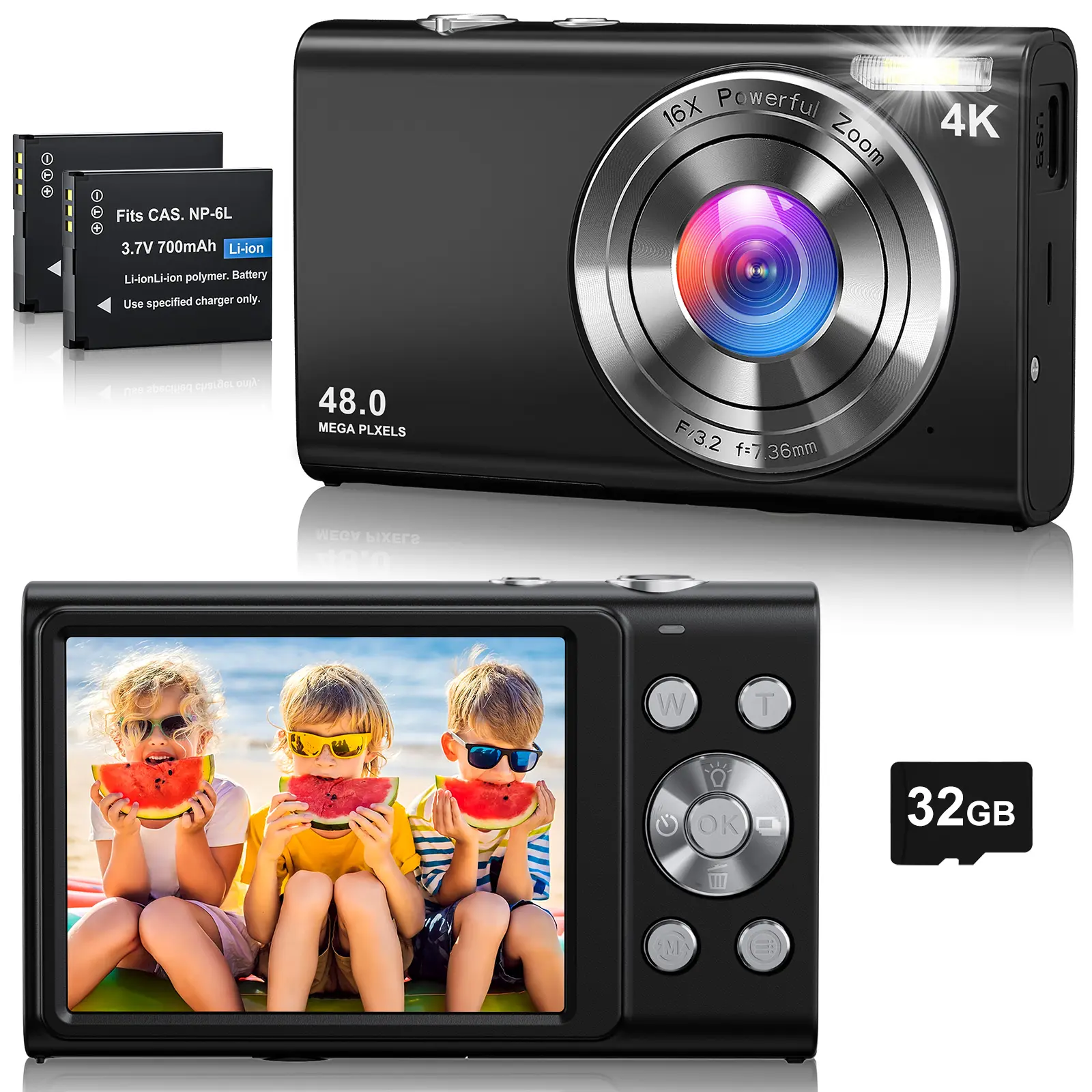 #SummerVibes ZOSTUIC DC402-AF 4K Digital Camera, 48MP Autofocus Vlogging Camera with 3.0'' IPS Screen, 16X Zoom, LED Flash, for Travel, Daily Recording, Teens, Beginners & Gifts