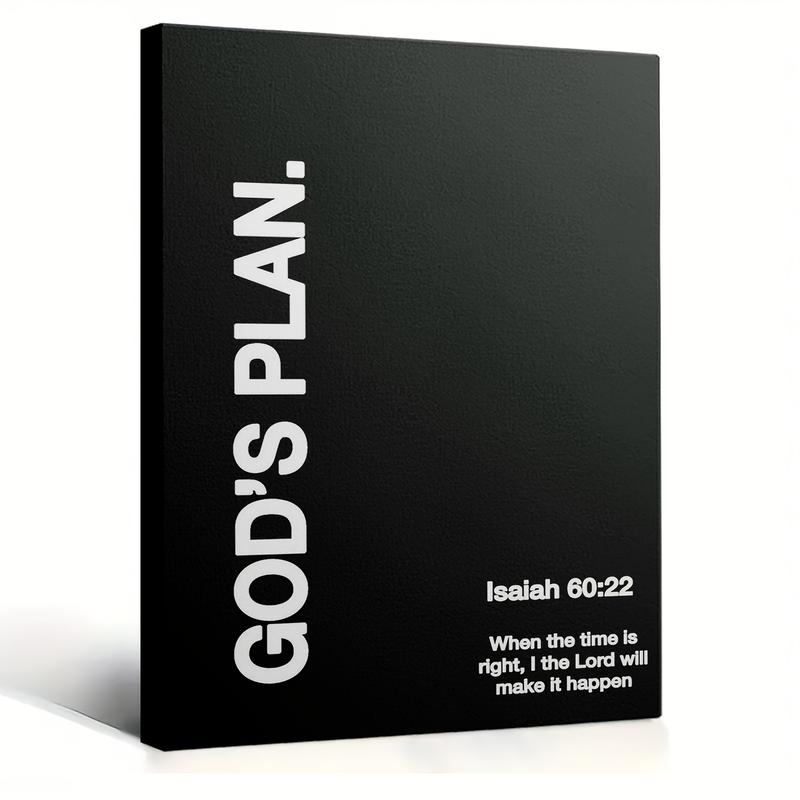 God's Plan Isaiah 60:22 Scripture Black & White Religious Wall Art Ready-to-Hang Inspirational Decor for Home Office Prayer Room Christian Gift Idea Religious Home Decor Simple Elegant Frame 2D Flat Ornaments Framed