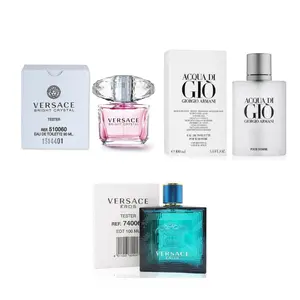 Triple Tester Bundle: Versace Eros + Versace Bright Crystal + Acqua Di Gio Tester Bundle | 3-Piece Designer Fragrance Set for Men & Women | 3.4 oz & 3 oz Testers