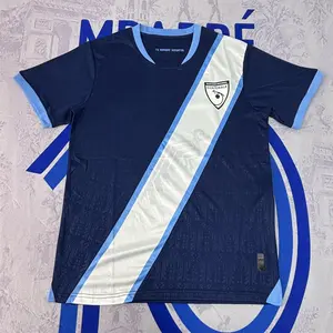 2025 Guatemala National Team Away Blue Short Sleeve Soccer Jersey Fans Version Breathable