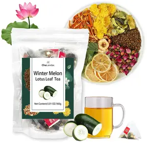 ChaLendar Winter Melon Lotus Leaf Tea 20 Bags 160g Natural Vegan Beverage with Wax Gourd Lotus Leaf Blend Individually Sealed for Convenience
