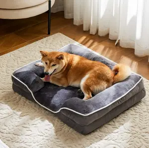 EDX Dog Bed 35"x25" Orthopedic Dog Sofa Bed Large, Supportive Foam Pet Couch Bed with Removable Washable Cover