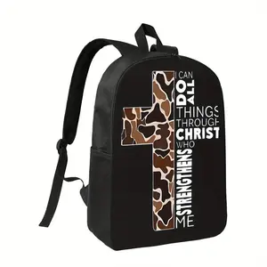 Best Trendy Boys' Camo Cross Graphic Backpack - Lightweight Durable Polyester School Bag with Adjustable Straps, Multiple Compartments & Zipper Closure, Casual Everyday Backpack for School, Travel, Outdoor Adventures, Backpack for School, Adventure Gear